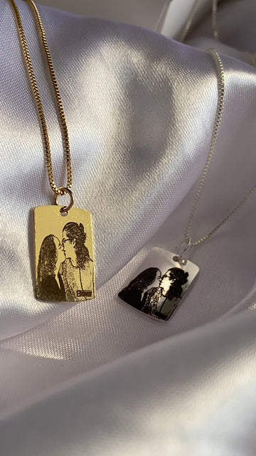 Customized Rectangle Necklace Desing Style